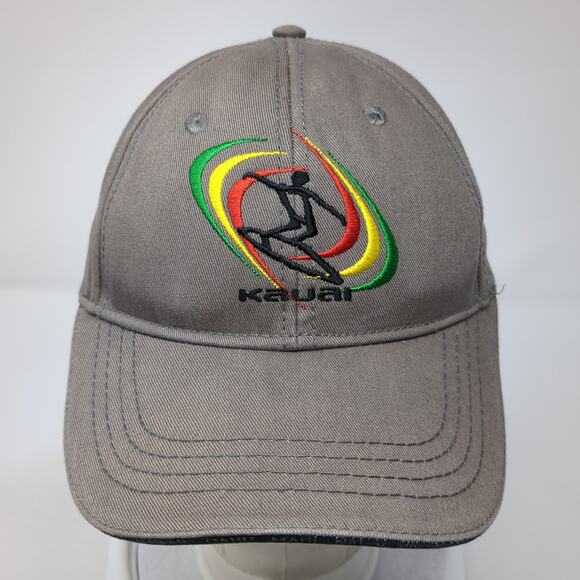 Kauai Slideback Baseball Hat Gray One Size Embroidered Hawaiian Headwear - Picture 2 of 9